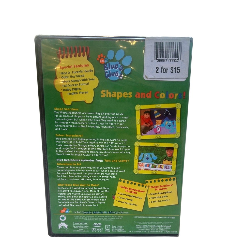Blue's Clues Shapes and Colors DVD Educational Learning Fun for Kids - Picture 2 of 7